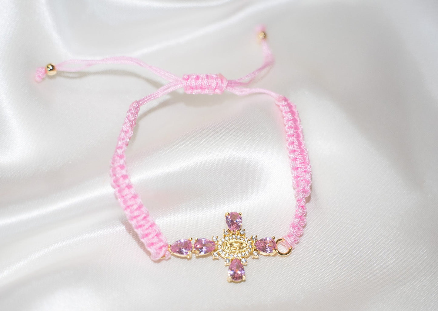 Pink Cross Bracelet