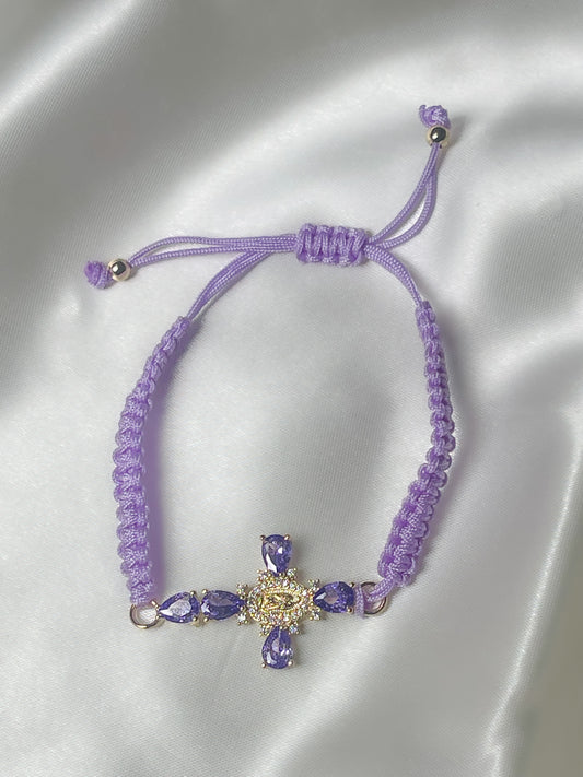 Lavender Cross Bracelet